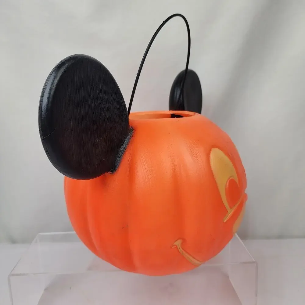 VTG General Foam Plastics Mickey Mouse Halloween Trick or Treat Pumpkin Pail